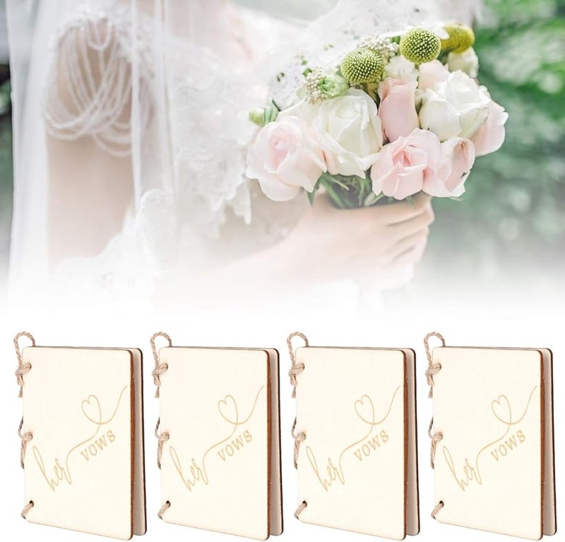 Wedding Vow Book Anniversary Keepsake Gift Wooden Twine Photo Prop 2 Packs Style 2 - Image 4